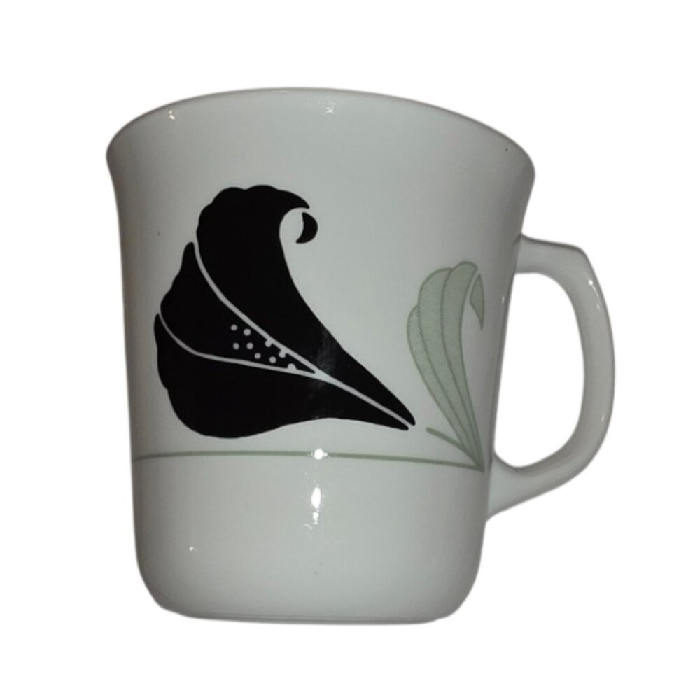Corning Black Orchid Coffee Mug Cup Tea Vintage Corning Dishes Dinnerware Green